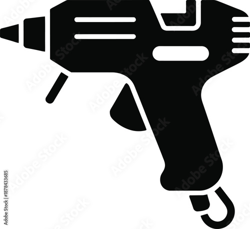 Hot Glue Gun Icon Vector Illustration - Crafting Tool Symbol