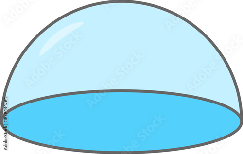 3d-입체-반구-돔-반구형-돔형-구의 절반-투명반구