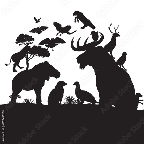 World Wildlife Day with various animals in silhouette