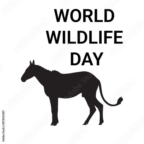 Wildlife conservation awareness with donkey silhouette on World Wildlife Day
