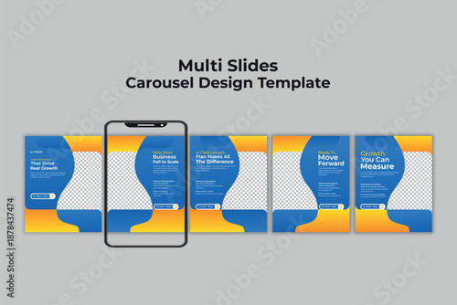 Business Growth Marketing Strategy Multi Slide Carousel Template