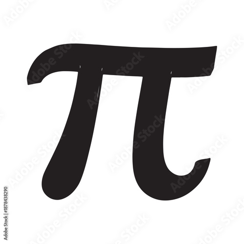 Mathematical constant pi symbol in modern black design
