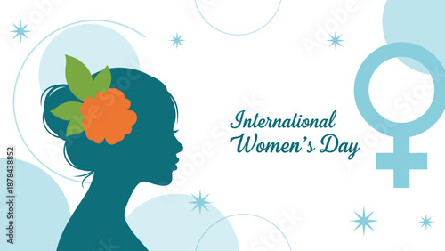 International women's day celebration with female silhouette