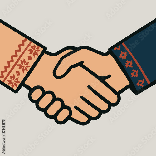 Handshake Symbolizing Forgiveness and Eid Greeting
