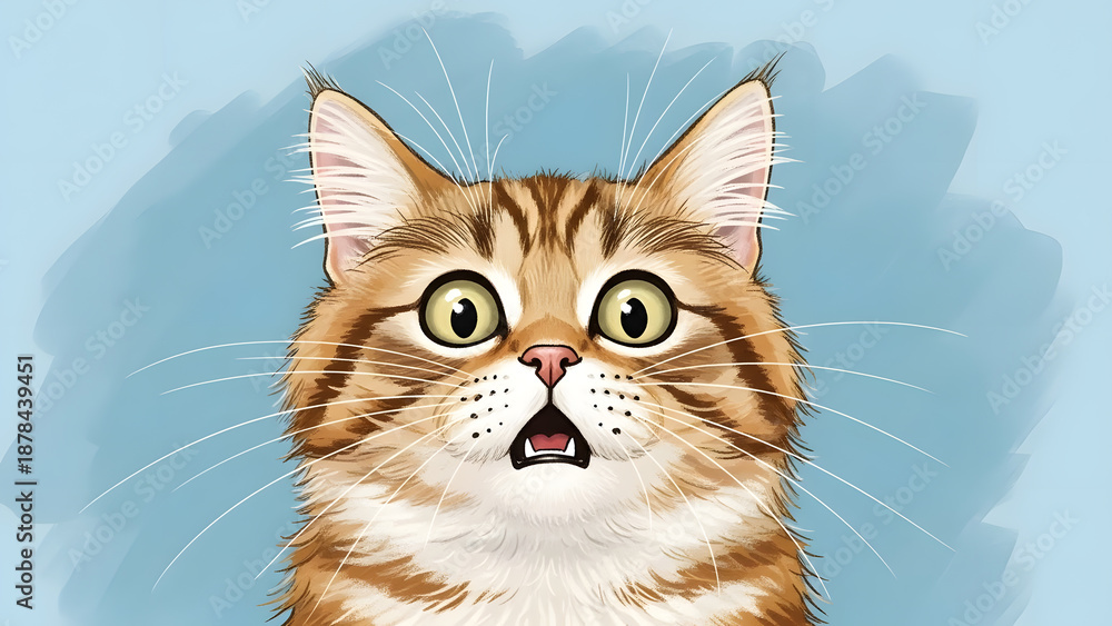 Obraz premium Cat with shocked facial expression