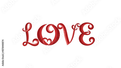 Embracing Affection: A romantic depiction of the word LOVE, artfully crafted with intertwining letterforms, expresses the essence of devotion. 