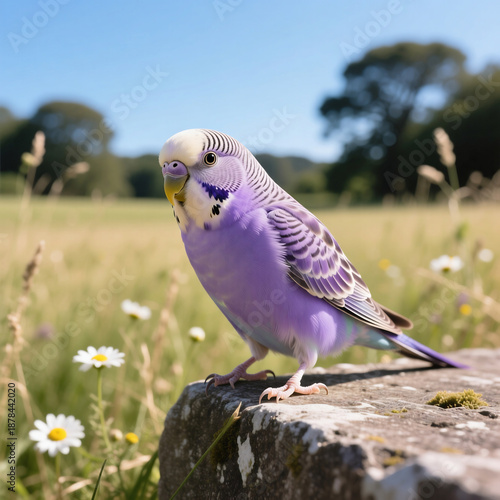 purple and white parrot