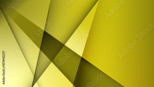 Vibrant lime green and olive geometric composition featuring layered triangular shapes with subtle textures and soft shadows for a modern energetic feel