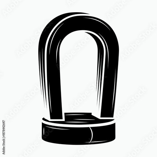 Magnetic magnet illustration in black and white style  