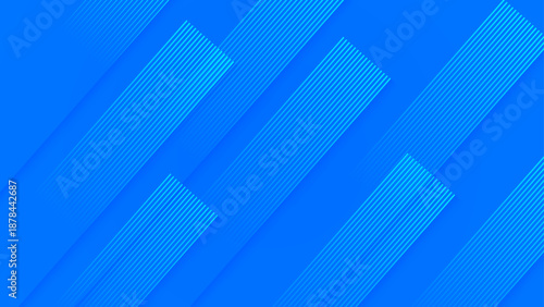 Dynamic composition of diagonal blue stripes and light streaks creating a sense of fast movement and modern technology on a vibrant blue backdrop