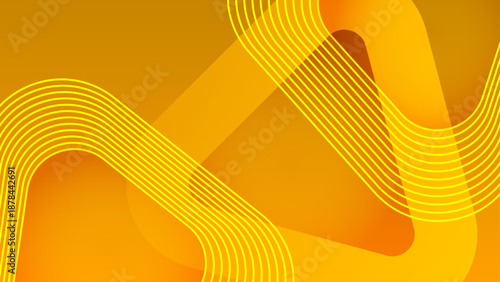 Glowing golden background with flowing curved lines and soft geometric shapes creating a warm professional atmosphere for luxury branding