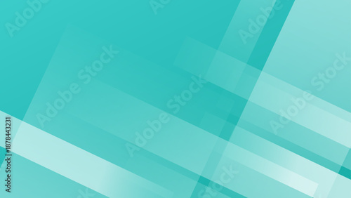 Cool turquoise background with overlapping rectangular shapes and soft white light transitions for modern design