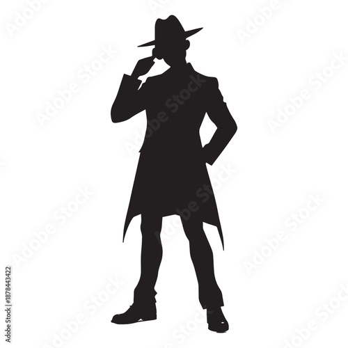 Confident man in stylish outfit and hat standing strong