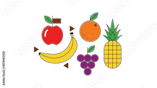Assorted Fresh Fruit Collection - Healthy Food Icons