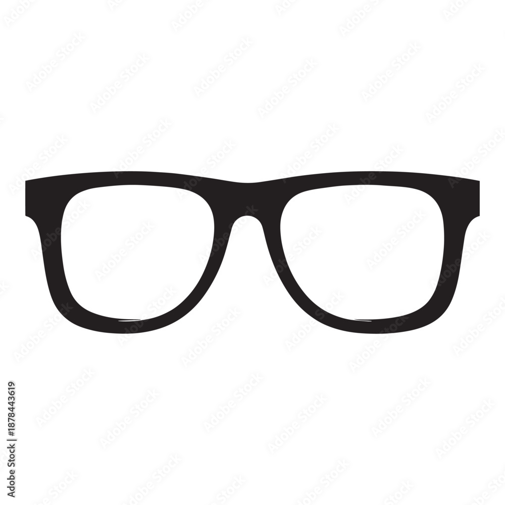 Fototapeta premium Stylish black glasses on white background for fashion and vision