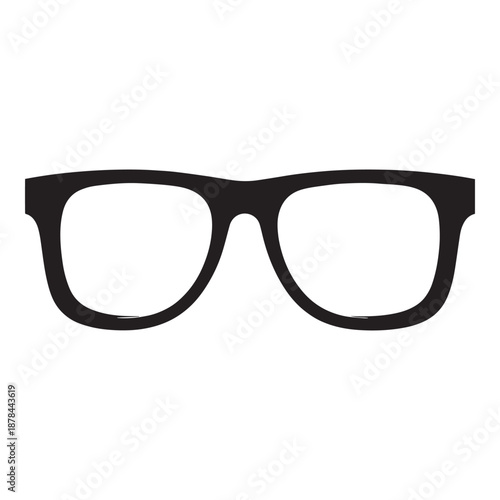 Stylish black glasses on white background for fashion and vision