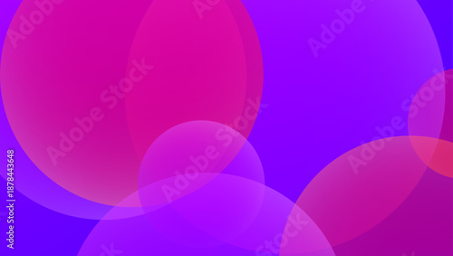 Intense pink and purple aesthetic with overlapping translucent shapes for trendy design