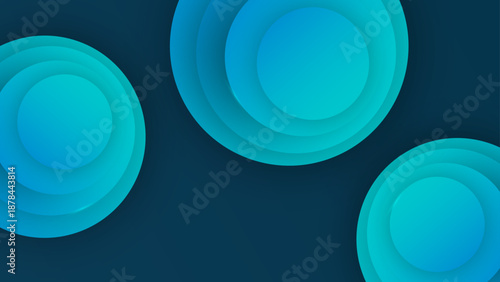 Calm deep sea inspired backdrop with layered circular discs in teal and navy blue with subtle edge lighting and deep shadows