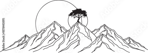 Mountains with Rising Sun