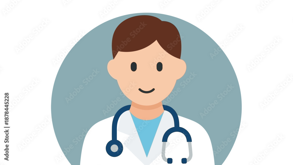 Fototapeta premium Doctor Icon with Stethoscope - Medical Professional Avatar