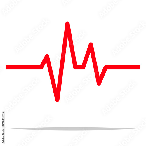 Heart rate graph icon vector isolated illustration