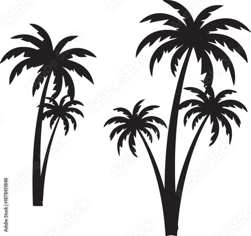  palm trees silhouette, palm tree silhouettes, palm trees silhouettes, palm, tree, beach, nature, summer, vector, silhouette, island, sun, illustration, leaf, palm tree, palmtree, leaves, design, plan