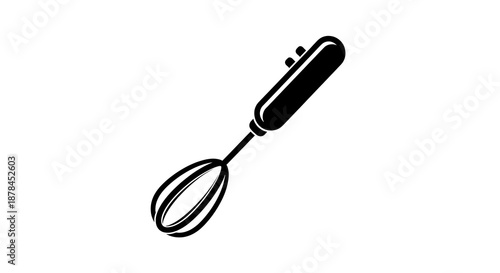 Black hand mixer icon isolated on white background kitchen utensil cooking equipment Ai Generated