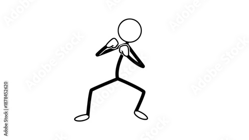 Simple stick figure playing violin with dynamic pose.