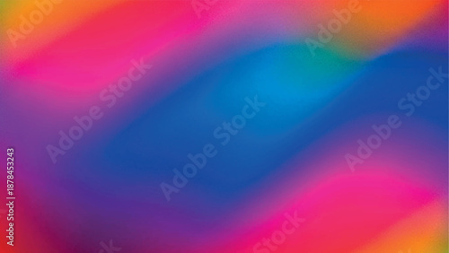 grainy, textured, Abstract fluid shapes of vibrant magenta, blue, and orange hues