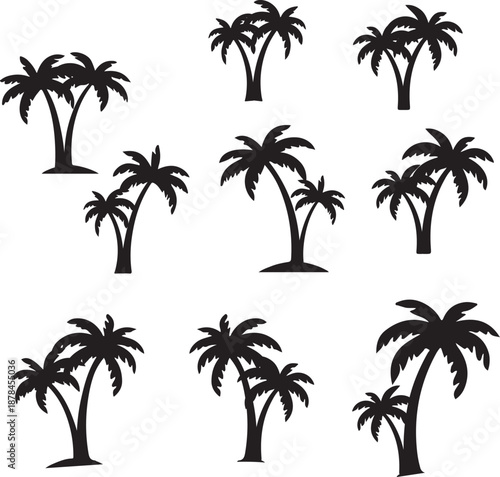  palm trees silhouette, palm tree silhouettes, palm trees silhouettes, palm, tree, beach, nature, summer, vector, silhouette, island, sun, illustration, leaf, palm tree, palmtree, leaves, design, plan
