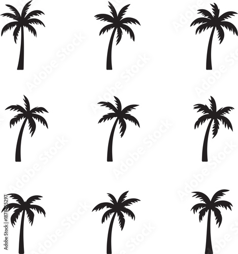  palm trees silhouette, palm tree silhouettes, palm trees silhouettes, palm, tree, beach, nature, summer, vector, silhouette, island, sun, illustration, leaf, palm tree, palmtree, leaves, design, plan