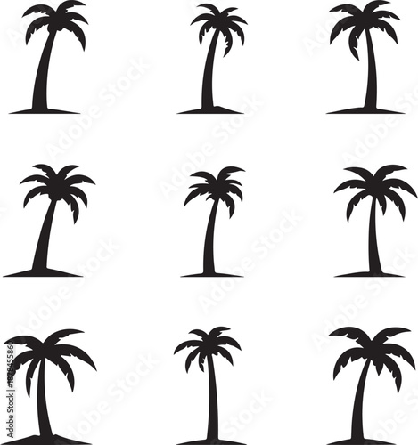  palm trees silhouette, palm tree silhouettes, palm trees silhouettes, palm, tree, beach, nature, summer, vector, silhouette, island, sun, illustration, leaf, palm tree, palmtree, leaves, design, plan