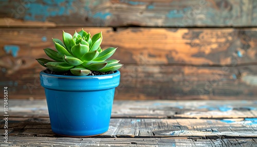 cactus in blue flowerpot