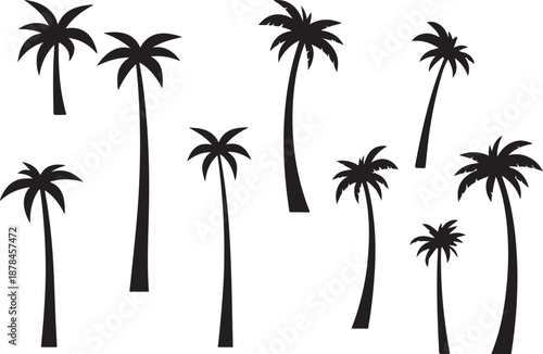  palm trees silhouette, palm tree silhouettes, palm trees silhouettes, palm, tree, beach, nature, summer, vector, silhouette, island, sun, illustration, leaf, palm tree, palmtree, leaves, design, plan