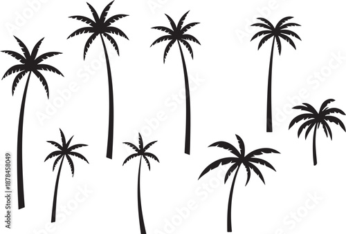  palm trees silhouette, palm tree silhouettes, palm trees silhouettes, palm, tree, beach, nature, summer, vector, silhouette, island, sun, illustration, leaf, palm tree, palmtree, leaves, design, plan