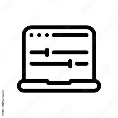 Laptop Screen Displaying Configuration Sliders Interface