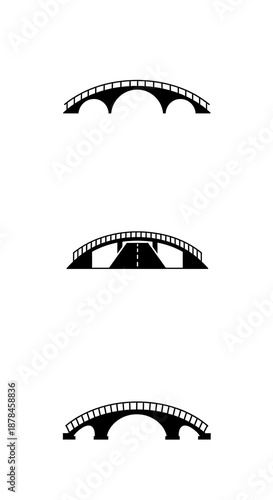 Wallpaper Mural Three black silhouette bridge icons for architecture and travel designs Torontodigital.ca