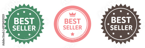Best seller badge logo design template, premium quality emblem vector illustration for business products, sales promotion and branding identity.