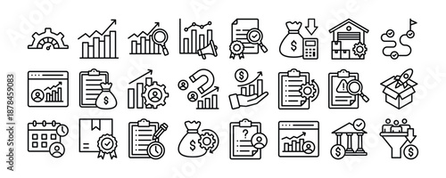 Key Performance Indicator icon collection. Containing design performance, indicator, kpi, strategy, management	
