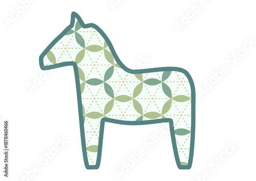 華やかな七宝柄のダーラナホース