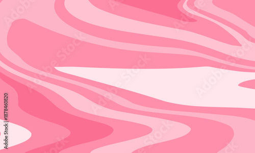 Playful abstract wavy pattern in shades of pink and white, featuring smooth, flowing curves and a sweet, bubblegum inspired aesthetic. vector Eps 10