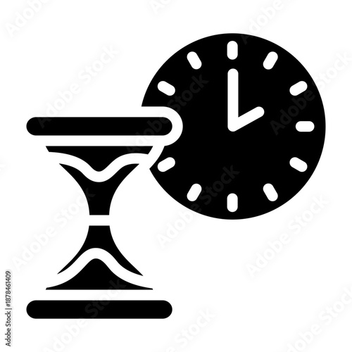 Deadline Clock Vector Glyph Icon Design