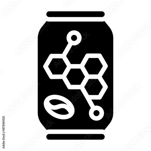 Caffeine Energy Drink Vector Glyph Icon Design