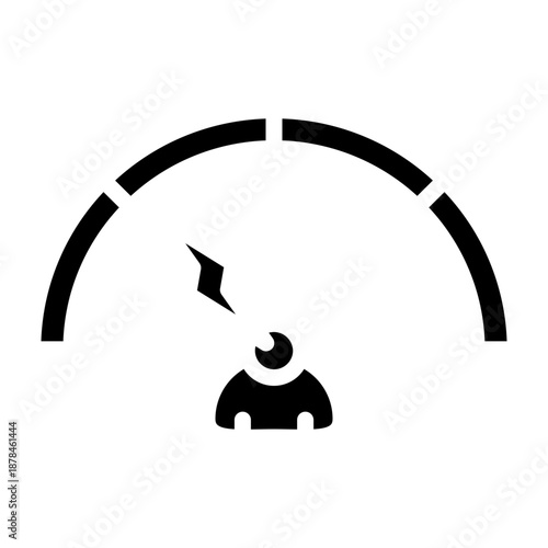 Stress Meter Vector Glyph Icon Design