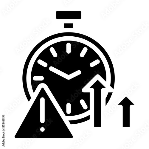 Overdue Alert Vector Glyph Icon Design