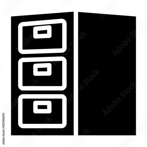 Office File Cabinet Vector Glyph Icon Design