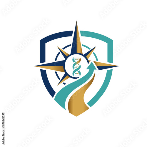 Genetic Navigation and Progress Shield Logo