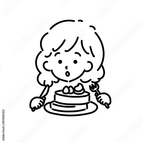 パンケーキ(線画)