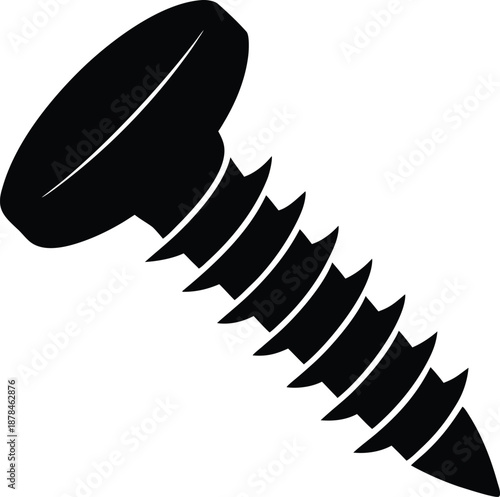 clean black vector silhouette screw icon