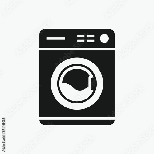 Washing Machine Icon Laundry Service Sign 